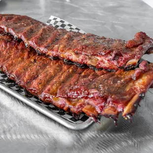 two ribs on a tray