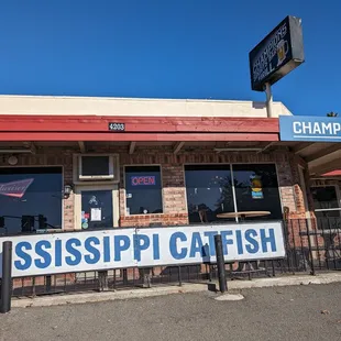 the front of the restaurant