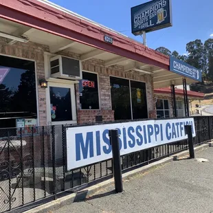 the front of the restaurant