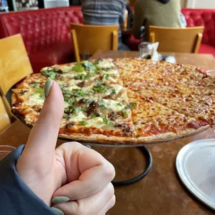 Gluten free 16" pizza crust with half Real nice and half cheese