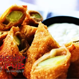 Fried Pickles - dill pickles paired with creamy gouda cheese