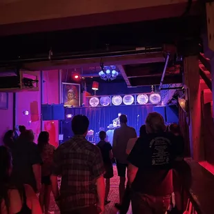 a band performing on stage