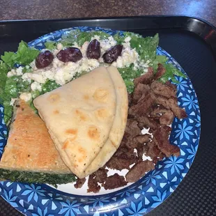 Daily Special - $10.00 including gyro meat, pita, spanakopita, and drink