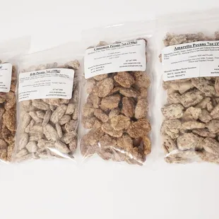 three bags of pecans