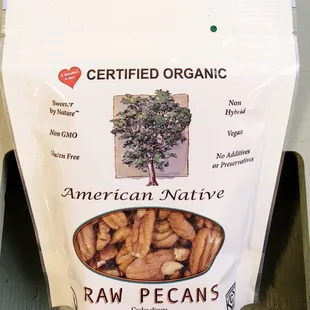 Missouri Native Pecans: Available in certified Organic &amp; non-Organic. Offered in Halves &amp; Pieces. 6 oz bags are shelf stable &amp; reclosable.
