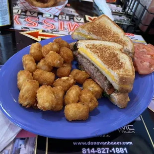 Incredible tater tots and super cheeseburger!