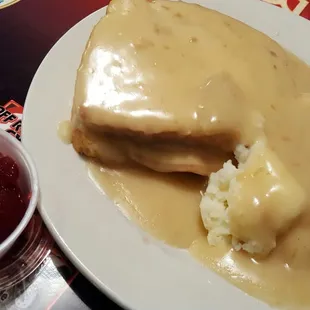 Thanksgiving dinner! Or... hot turkey sandwich. Delish.