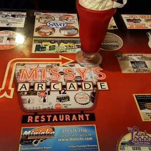 Awesome little diner with lots to admire, right down to the table tops!