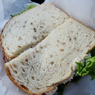 Chicken salad sandwich-- very expensive $9.61 But it was good