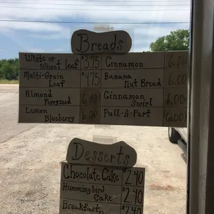 Breads Menu