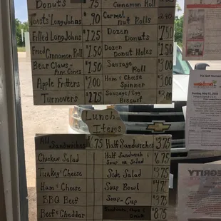 Breakfast and Lunch Menus