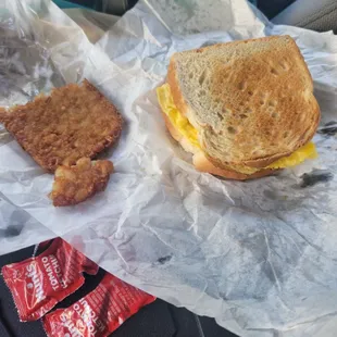 Sausage egg and cheese with hashbrown