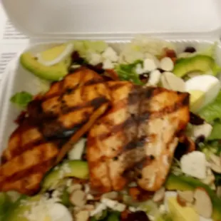 a chicken salad in a styrofoam container