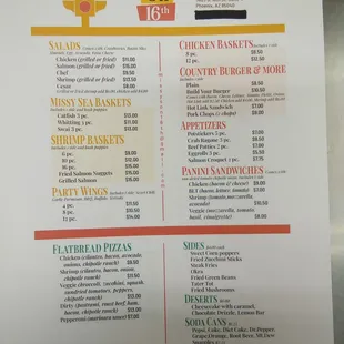 menu