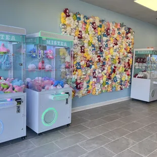 two vending machines with stuffed animals