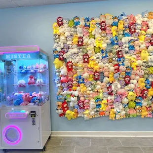 Two more claw machines on the right-hand side. Completely different ambiance than the former boba shop.