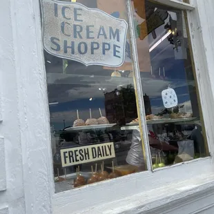 ice cream shoppe window
