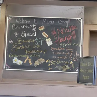 Menu board