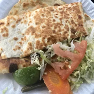 Yummy carnitas quesadilla. Packed with so much meaty goodness. February 2020. Cash only.