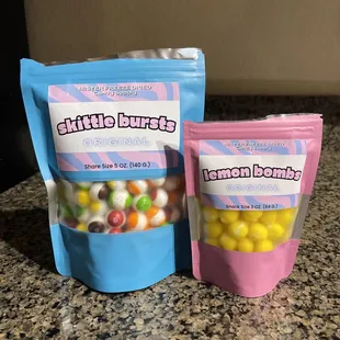 Skittle bursts and lemon bombs