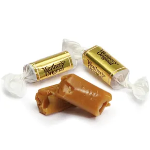 Werther's Original Chewy Caramels before they are freeze dried.