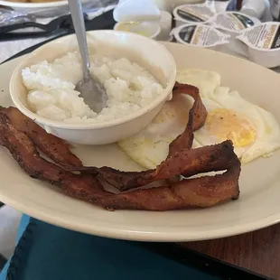 Short Stack with 2 Eggs and Bacon