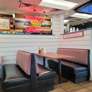 the interior of a diner