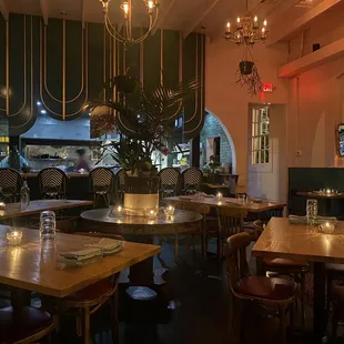 Inside looking at bar