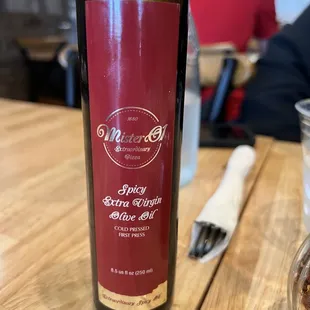 Spicy olive oil. They have this for sale too.