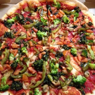 Incredible vegan pizza. Lots of fresh veggies and cheezless