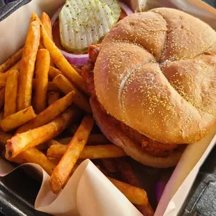 Hot bird Buffalo chicken sandwich