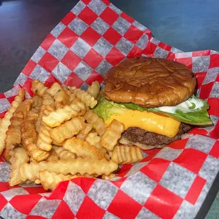 The Buster Burger with Cheese! It's delicious, real ground beef too...