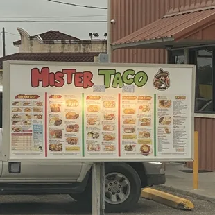 Drive Thru menu...