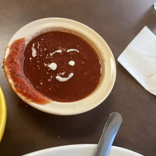 Salsa with a cheese smile