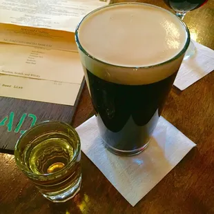 Shot of whiskey and a Guinness for $8.50.