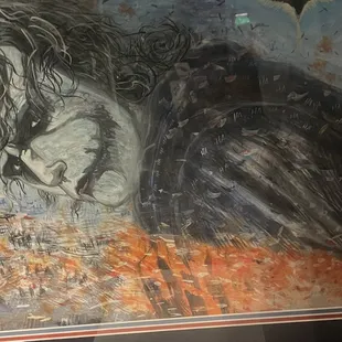 a painting of a man with a horse