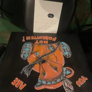 a drawing of a dog wearing a bandana