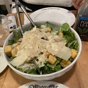 Caesar salad (it's big enough to feed two people)