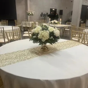 Tables set for my aunts surprise 50th