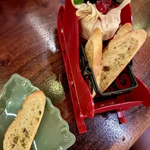 Baked Brie wrapped in phyllo dough