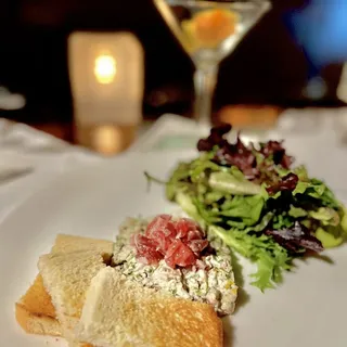 Tartar of "Sushi Grade" Ahi Tuna, Toast Points, Cucumber Rounds