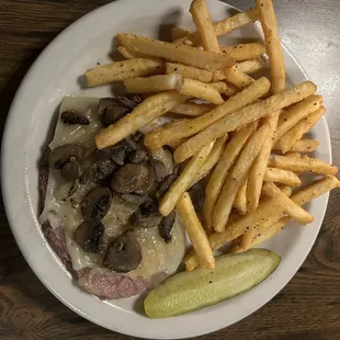 Fries were ok I guess, hard to mess up fries. The cheese on this &quot;sandwich&quot; was not a positive addition. Need GF options on the menu.