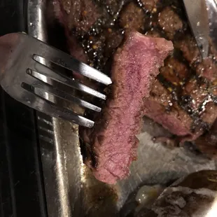 Perfectly cooked Medium-Rare Ribeye (Misty's chefs know how to grill a steak!)