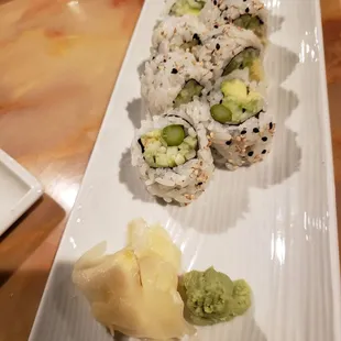 AAC roll (avocado, asparagus,  and cucumber)