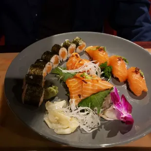 Sushi and rolls (forgot the name of the plate... sorry)