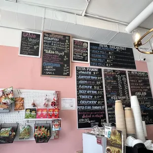 menus on the wall