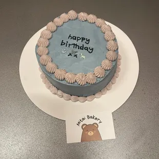 Custom 6in round cake w/ matcha flavor &amp; vanilla frosting