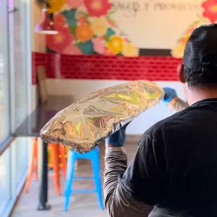 3 foot burrito for a meeting at CSUSB.