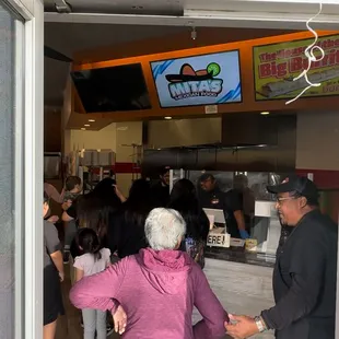 Greeting our customers.