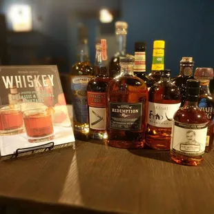Booze and books are a good combo. We have them both.